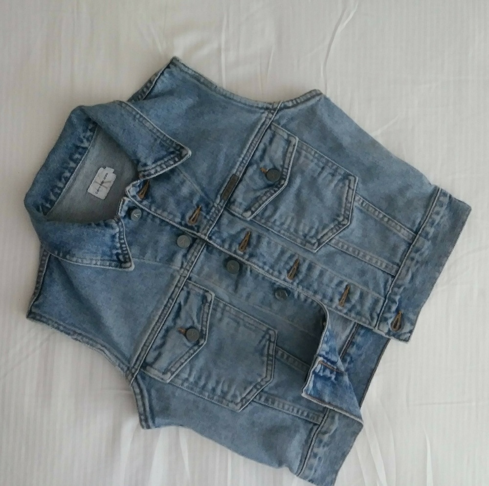 SOLD!!!!!!!!! Vintage 90s Calvin Klein Denim Vest, Small